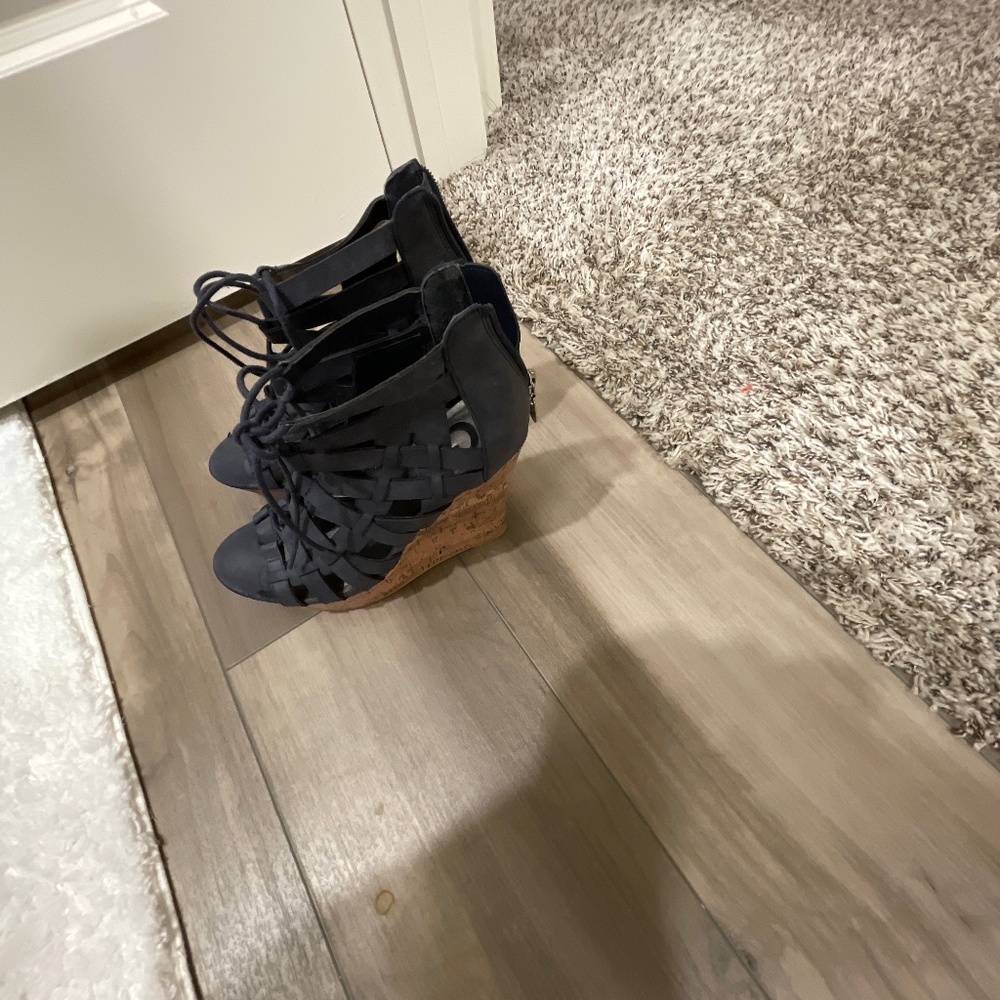 Guess platform wedges size 8.5 in Denim color
